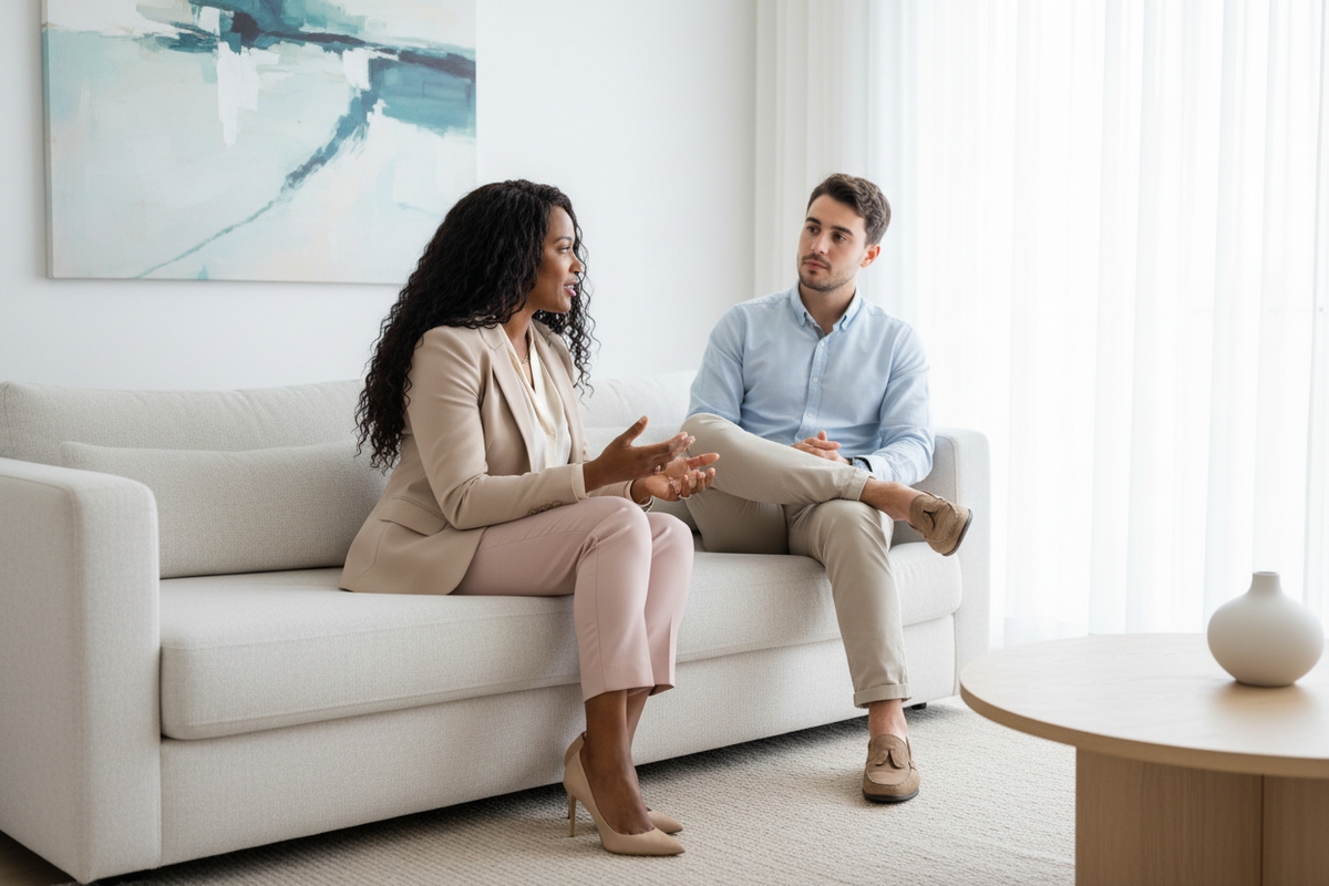 Coaching - mujer madura y hombre joven